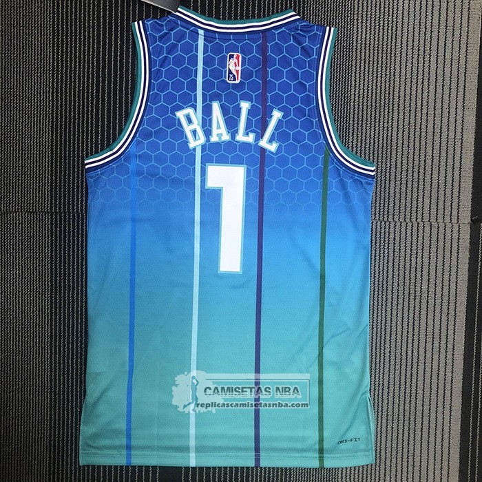 Camiseta Charlotte Hornets LaMelo Ball NO 1 Ciudad 2022-23 Azul